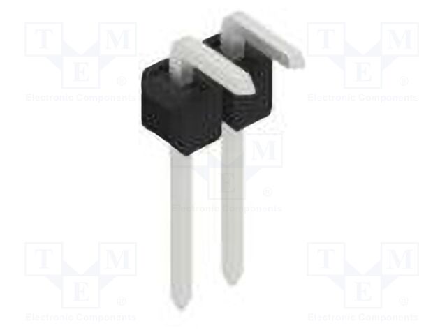 Connector: pin strips; pin header; male; PIN: 2; 2.54mm; THT; 1x2