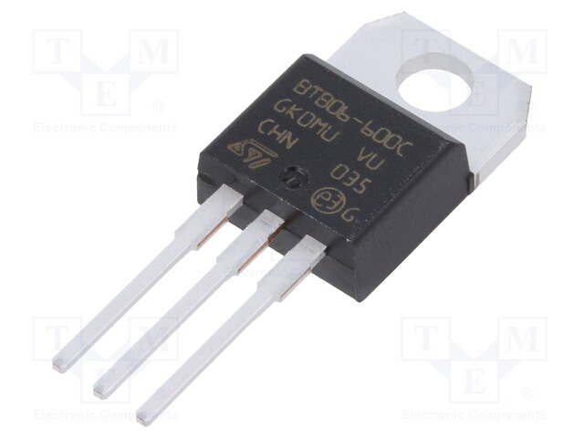 Triac, 600 V, 8 A, TO-220AB, 50 mA, 1.3 V, 1 W
