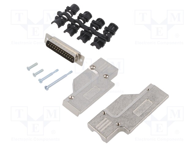 D-Sub; PIN: 25; plug; male; for cable; angled 90°; soldering