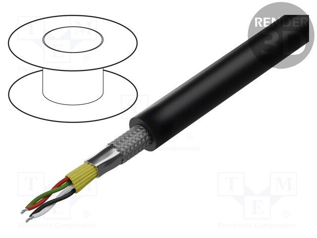 Wire: DMX; Core: stranded; 2x2x0,35mm2; Ø7.5mm; 110Ω; -15÷80°C