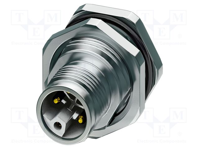 Connector: M12; socket; PIN: 5; male; 63V; straight; THT; 16A; 4+PE