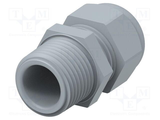 Cable gland; without nut; NPT1/2"; IP68; Mat: polyamide; grey