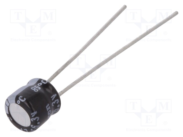 Capacitor: electrolytic; THT; 47uF; 6.3VDC; Ø5x5mm; Pitch: 2mm; ±20%
