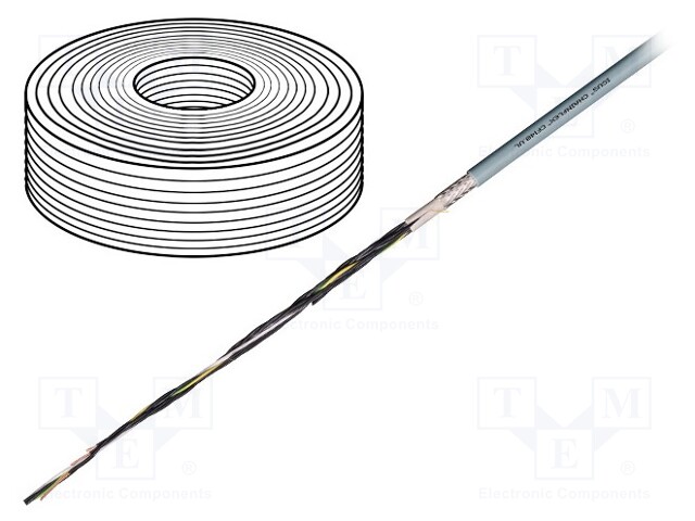 Wire: control cable; chainflex® CF140.UL; 3G0,75mm2; PVC; grey