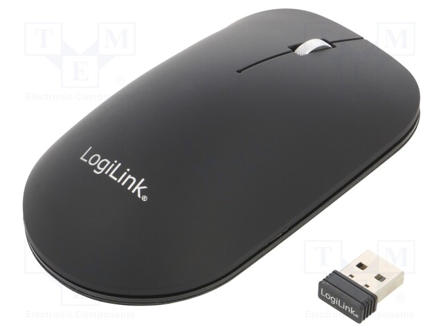 Optical mouse; black; USB A; wireless; No.of butt: 3; 10m