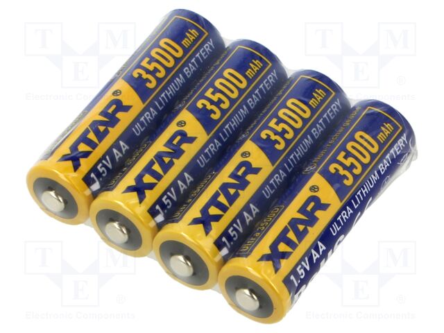 Re-battery: LiFeS2; 14500,AA; 1.5V; 3500mAh; 4pcs.