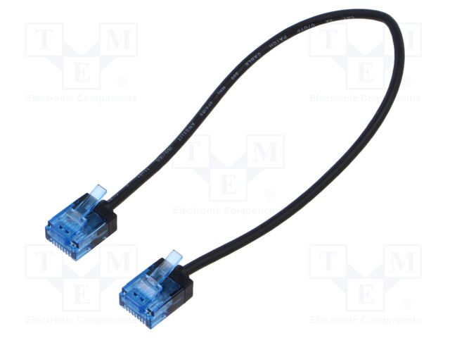 Patch cord; U/FTP; 6a; stranded; Cu; LSZH; black; 0.5m; 32AWG