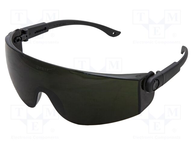 Safety spectacles; Protection class: F; Resistance to: UV rays