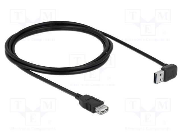 Cable; USB 2.0; gold-plated; 2m; black; 24AWG,28AWG; 480Mbps