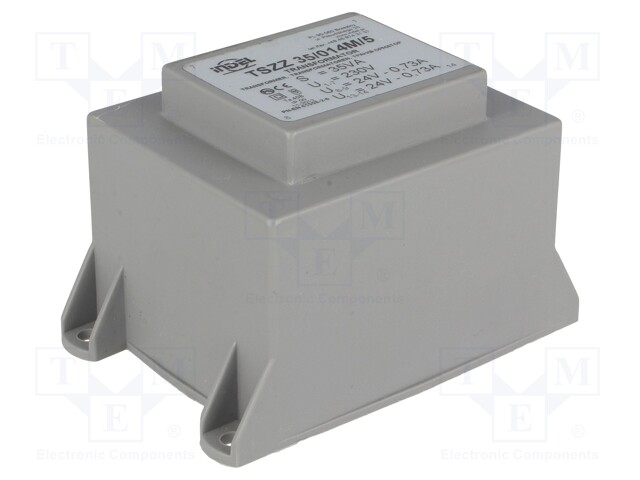Transformer: encapsulated; 35VA; 230VAC; 24V; 24V; 0.72A; 0.72A