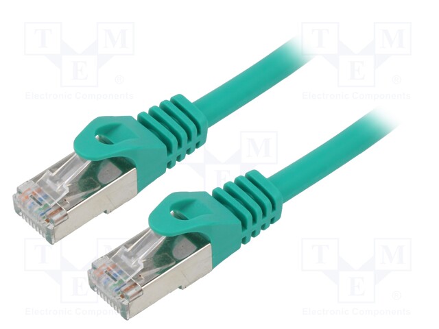 Patch cord; S/FTP; 6a; solid; Cu; LSZH; green; 30m; 27AWG; Cablexpert
