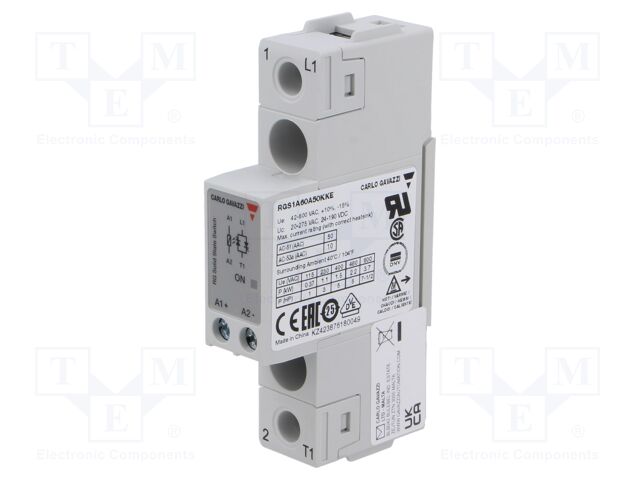 Relay: solid state; Ucntrl: 24÷190VDC; Ucntrl: 20÷275VAC; 50A; IP20
