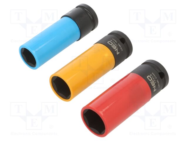 Wrenches set; 6-angles,to wheels,socket spanner,impact; 3pcs.