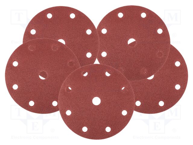 Sanding plate; Granularity: 100; Mounting: bur; with holes; Ø150mm