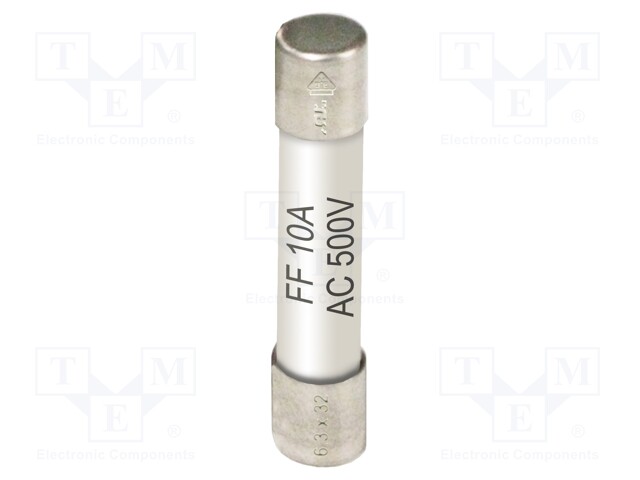 Fuse; Application: PKT-P3260; 10A; 500V; 6.3x32mm; 10pcs.