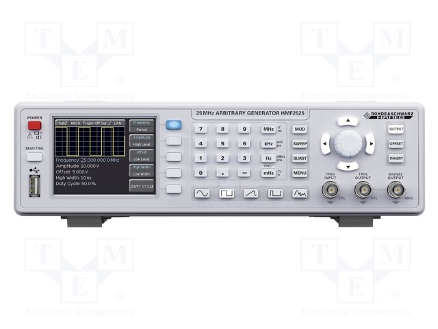 Generator: function; Band: ≤25MHz; LCD 3,5",TFT; Channels: 1