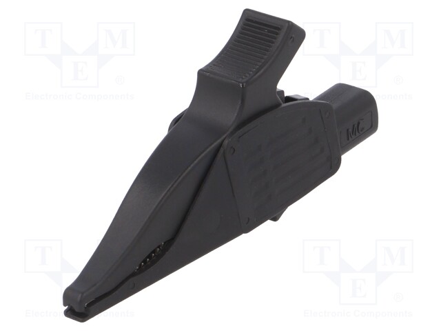 Crocodile clip; 19A; black; Grip capac: max.39.5mm