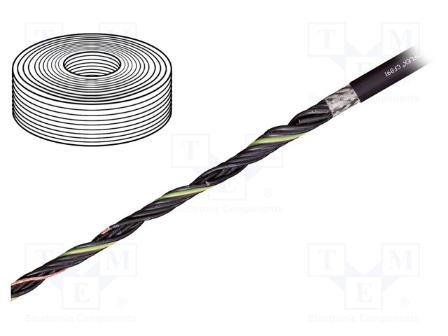 Wire: control cable; chainflex® CF891; 7G1mm2; PUR; black; Cu; 1mm2
