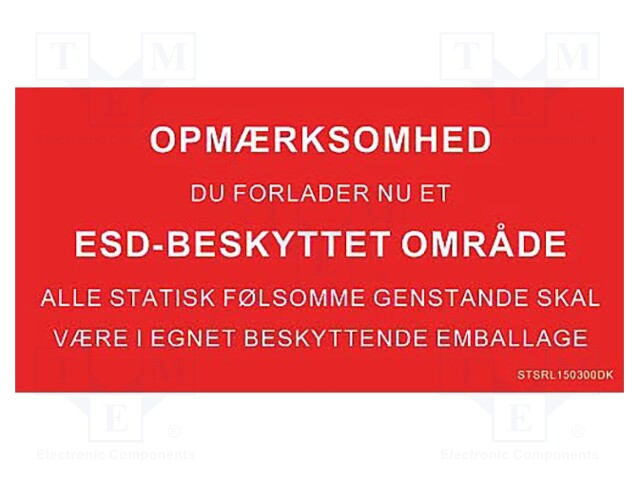 Information board; DK,ESD; 150x300mm; red