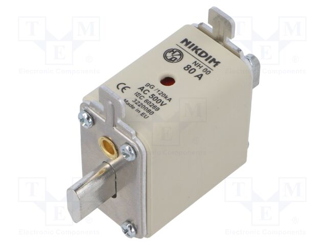 Fuse: fuse; gG; 80A; 500VAC; industrial; NH00