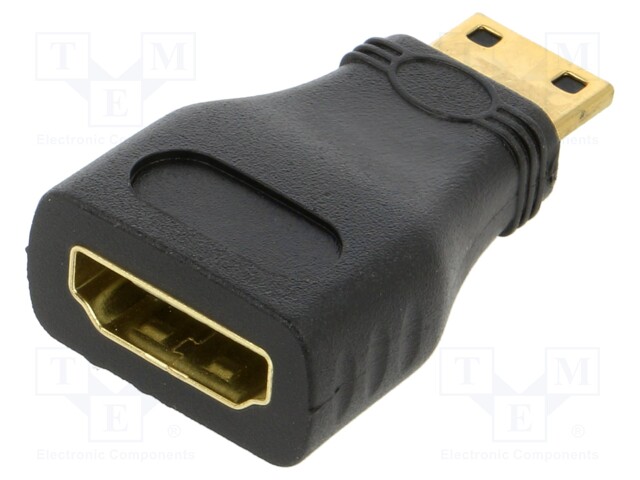 Adapter; HDMI 1.4; HDMI socket,mini HDMI plug; black