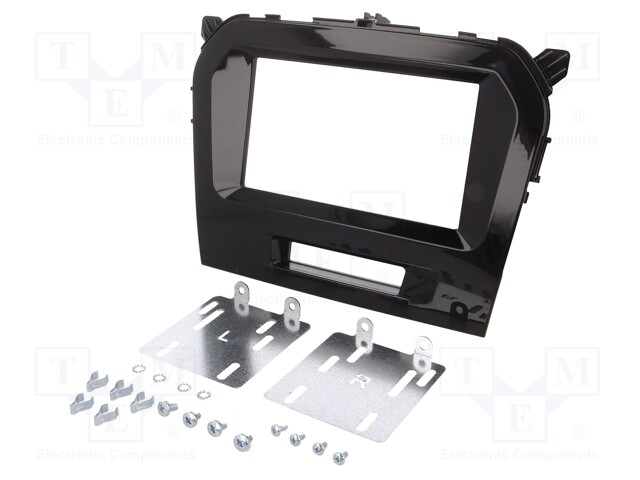Radio mounting frame; Suzuki; 2 DIN; black gloss
