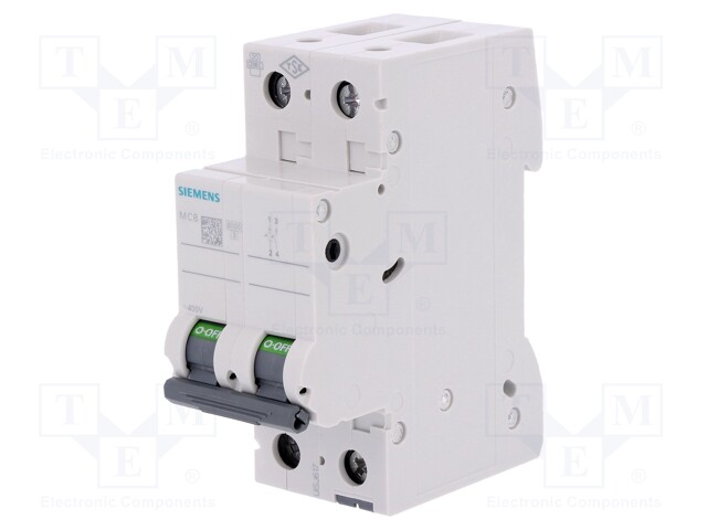 Circuit breaker; 400VAC; Inom: 6A; Poles: 2; DIN; Charact: B; 6kA
