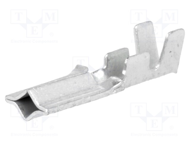 Socket for solder pin; crimped; for cable; silver plated; brass