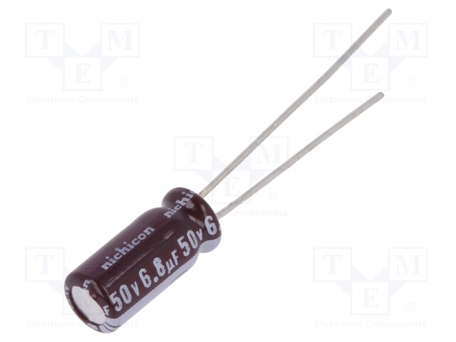Capacitor: electrolytic; low impedance; THT; 6.8uF; 50VDC; Ø5x11mm