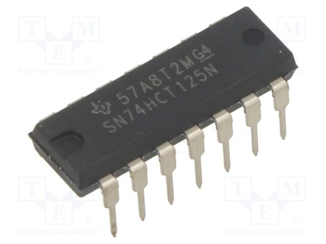 Buffer, 74HCT125, 4.5 V to 5.5 V, DIP-14