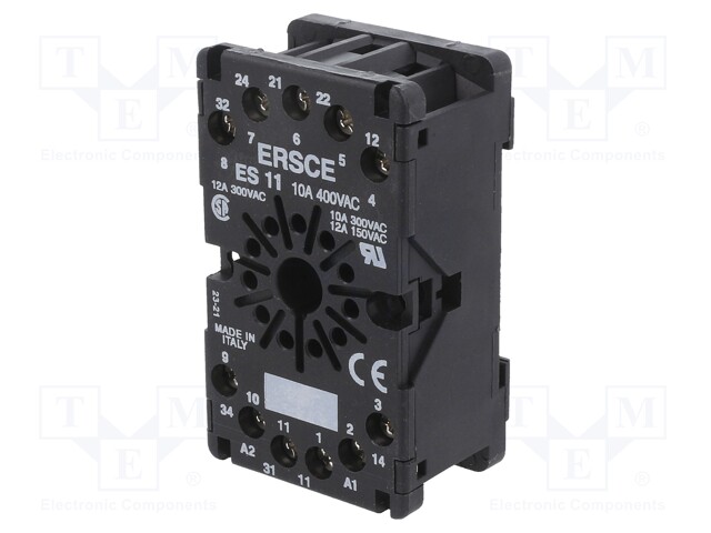 Relays accessories: socket; PIN: 11; DIN,panel