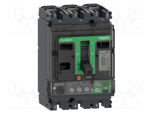 Power breaker; Inom: 40A; IP40; -25÷70°C; Short circuit cap: 36kA