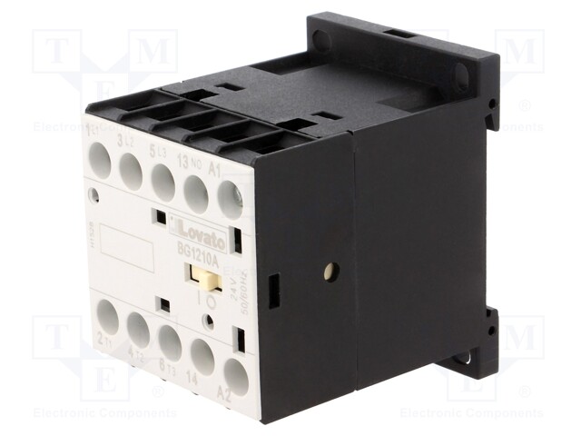 Contactor: 3-pole; NO x3; Auxiliary contacts: NO; 24VAC; 12A; DIN