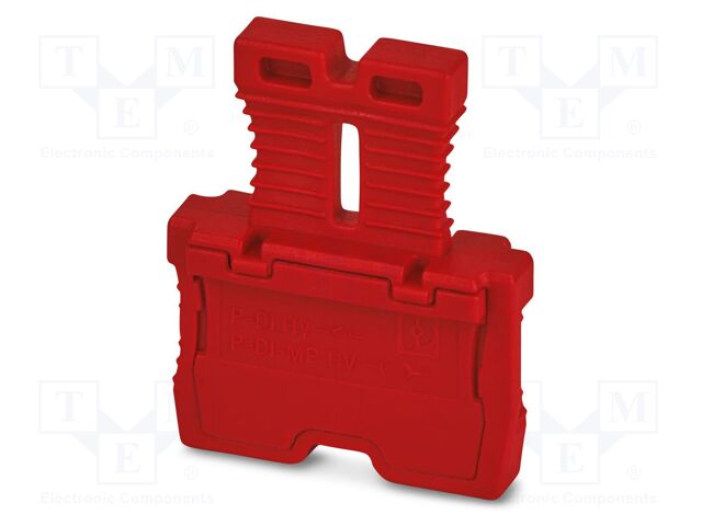Connector: plug-in; PA; L: 25.5mm; W: 6.3mm; H: 22.4mm; Body: red
