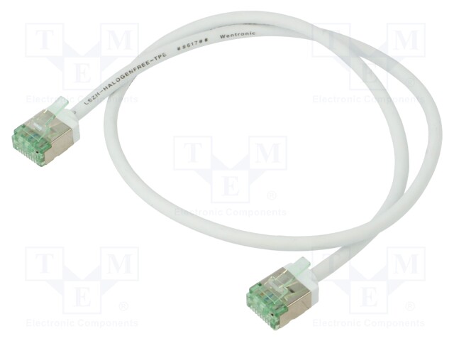 Patch cord; U/FTP; Cat 8.1; stranded; Cu; LSZH; white; 0.5m; 32AWG