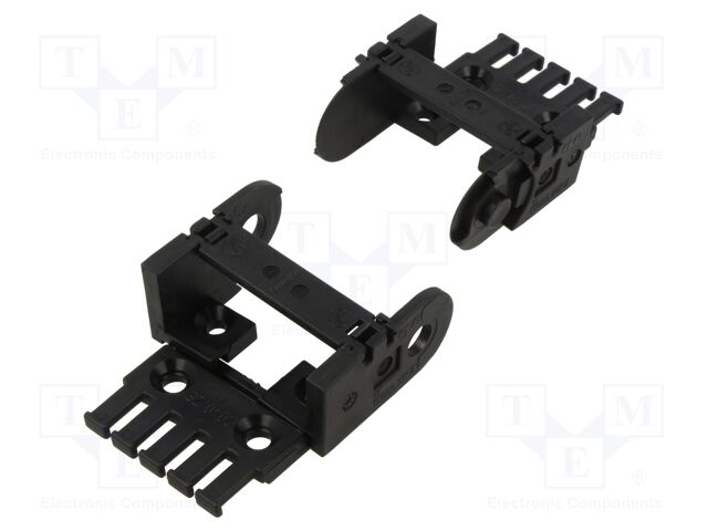 Mounting holder; with tiewrap plates; for cable chain; Teeth: 5