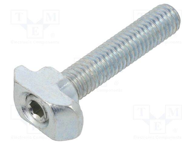 Screw; for profiles; Width of the groove: 8mm; L: 30mm; steel; zinc
