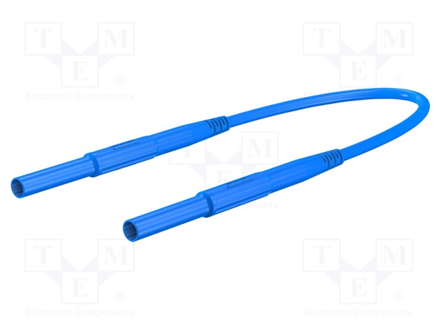 Test lead; 10A; 4mm banana plug-4mm banana plug; insulated; blue