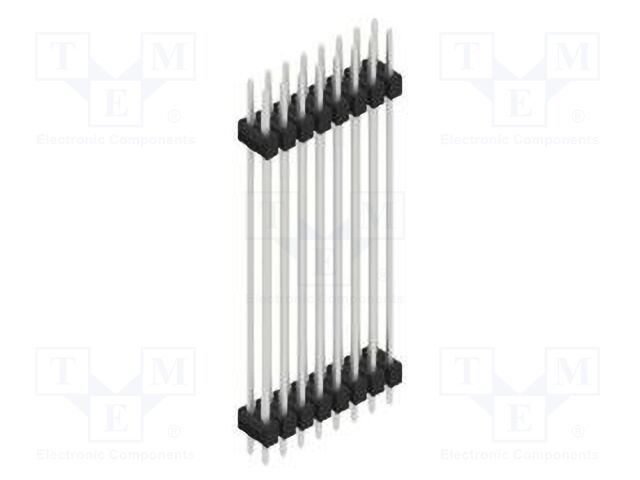 Connector: pin strips; pin header; male; PIN: 16; 2.54mm; THT; 2x8
