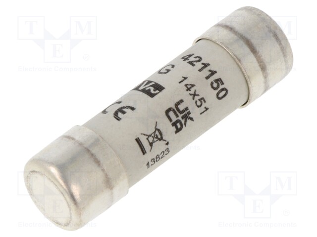 Fuse: fuse; gG; 50A; 400VAC; 48VDC; ceramic,cylindrical,industrial