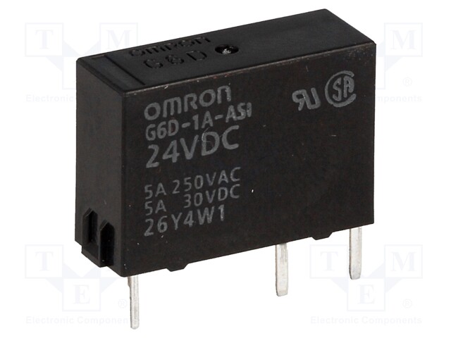 Relay: electromagnetic; SPST-NO; Ucoil: 24VDC; 5A/250VAC; 5A/30VDC