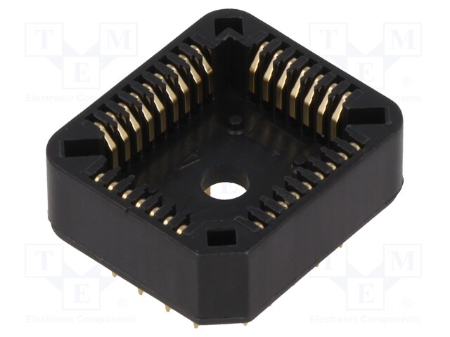 Socket: PLCC; PIN: 32; phosphor bronze; gold-plated; 1A; THT