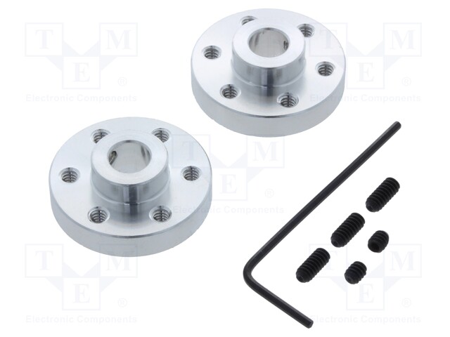 Bracket wheel; Shaft: smooth; Pcs: 2; Shaft dia: 6.35mm; Ø: 25.4mm
