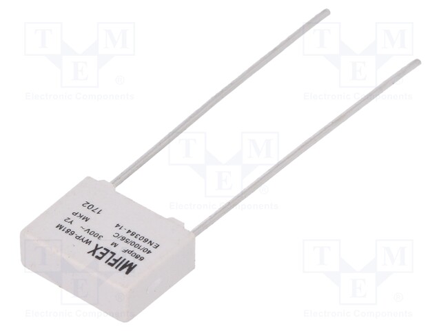 Capacitor: polypropylene; Y2; 680pF; 10mm; ±20%; 13x10.5x4.5mm