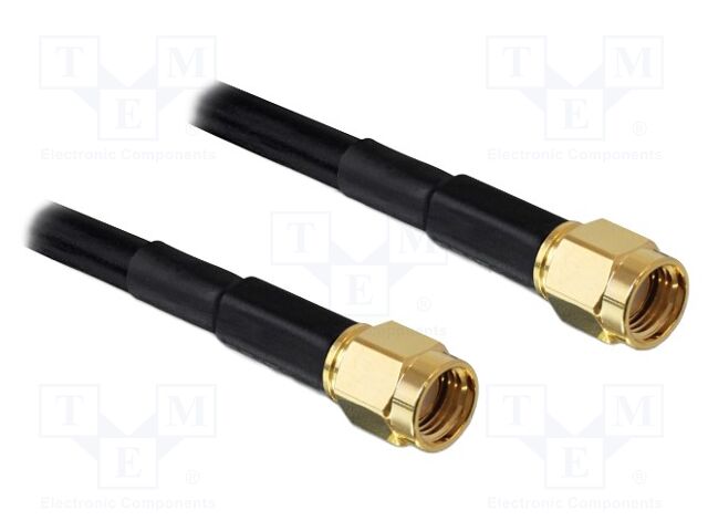 Cable; 2m; RP-SMA male,both sides; black; Øcable: 4.95mm; 50Ω