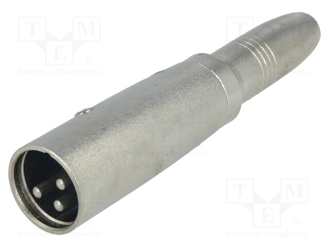 Adapter; Jack 6.35mm socket,XLR male; stereo; PIN: 3