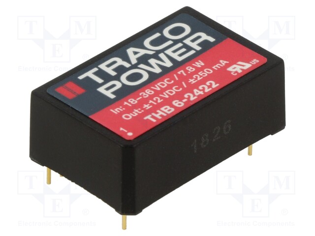 Converter: DC/DC; 6W; Uin: 18÷36V; Uout: 12VDC; Uout2: -12VDC; DIP24