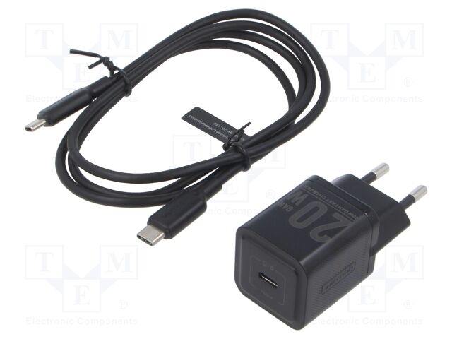 Power supply: switching; mains,plug-in; 5÷12VDC; 20W; black; 3A