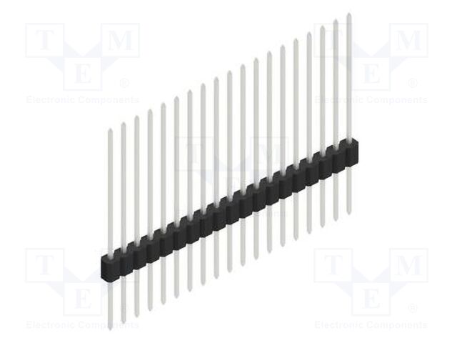 Connector: pin strips; pin header; male; PIN: 19; 1.27mm; THT; 1x19