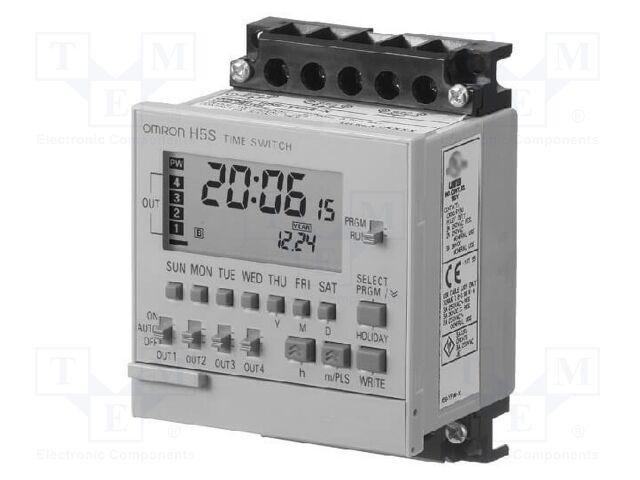 Programmable time switch; 24VDC; for DIN rail mounting; IP20